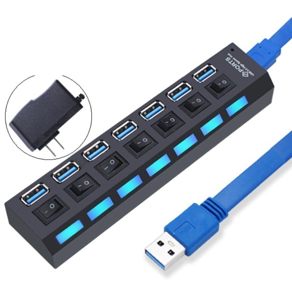 USB keskitin 3.0 keskitin USB 3 USB 2.0 usb USB jakaja virta sovitin 4/7 portti useita laajennus 2.0 kytkimellä