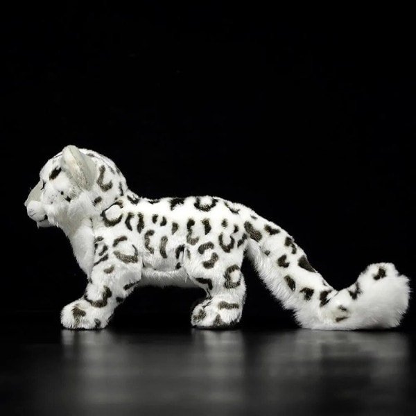 Sød Lifelike Stående Sne Leopard Fyld Plysj Legetøj Panthera Uncia Uncia Ounce Blød Hvid Ounce Dukke