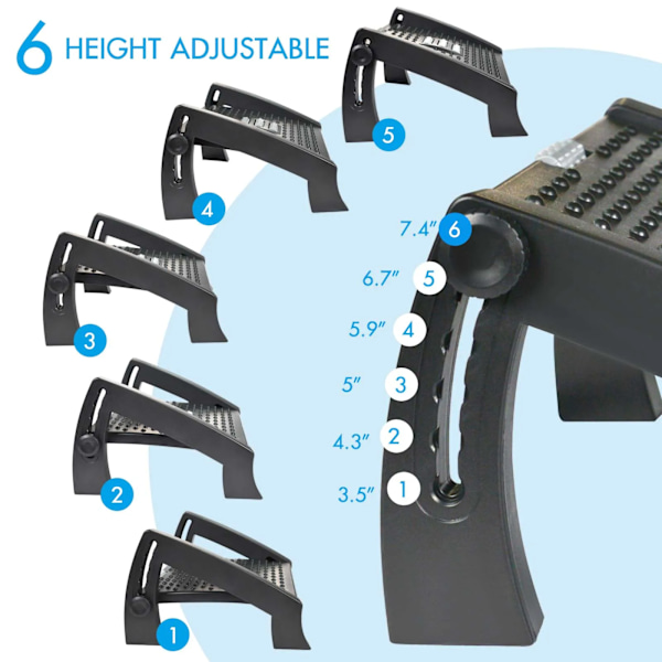 Pöydän alla jalkatuki hieronnalla pinta ergonominen 6 korkeus asento säädettävä jalka jakkara