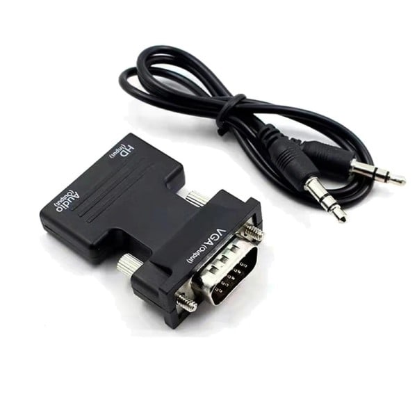 HDMI-kompatibel Till VGA Omvandlare Med 3,5 mm Ljud kabel För PS4 PC Bärbar dator TV Monitor Projektor 1080P HD Kvinna