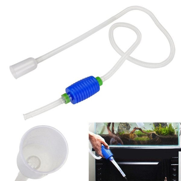 Akvarium Siphon Fisk Tank Syphon Dammsugare Pump Halvautomatisk Vatten Ändra Koppling Grus Vatten Filter