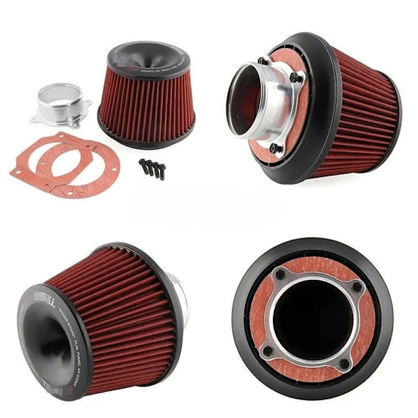 3 Tommer Universal Bil Luftrenser Inntak Filter 75mm Beste kvalitet Dobbel trakt Adapter Deler Tilbehør