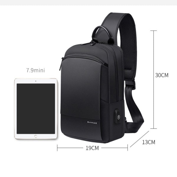 Multifunktion Crossbody Bryst Taske  Mænd USB Opladning Pakke Kort Tur Messengers Taske