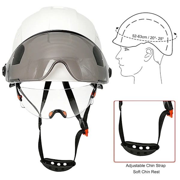 Konstruktion Säkerhet Hjälm Med Visor Inbyggd Goggle Hörselkåpor