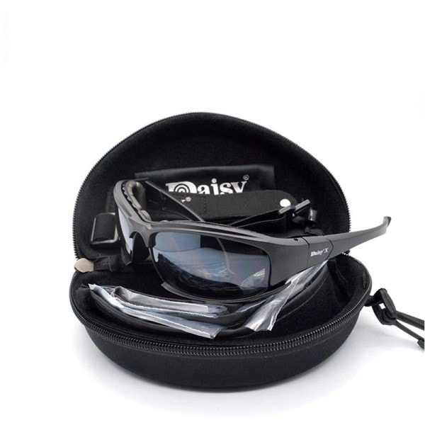 Tactical glasögon 4 lins man skytte glasögon gafas motorcykel polariserade armé solglasögon