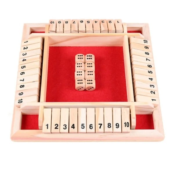 Fire Sided 10 Tall Shut The Box Board Game Set Terning Fest Club Drinking Games