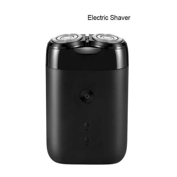 Elektrisk barbermaskin dobbeltblad bærbar tørr våt barberhøvel skjeggtrimmer