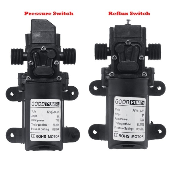 DC 12V 130PSI 6L/min Elektrisk Vatten Pump