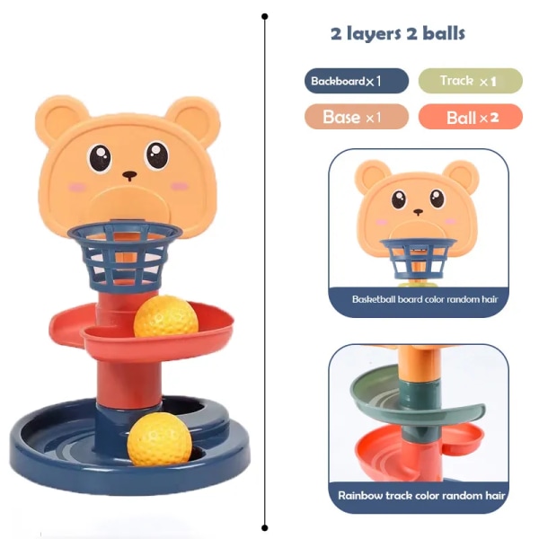 Rulle bold bunke tårn tidlig pædagogisk legetøj til babyer roterende bane  pædagogisk stabling legetøj 032e | Fyndiq