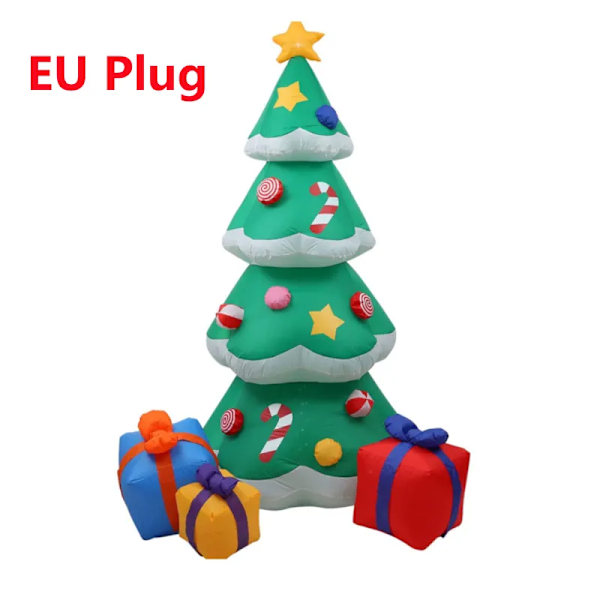 Jul uppblåsbar jul träd med LED ljus utomhus prydnad