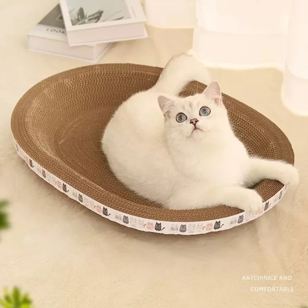 Korrugerad Cat Scratcher Cat Scrapers Round Oval Sliping Claw Leksaker