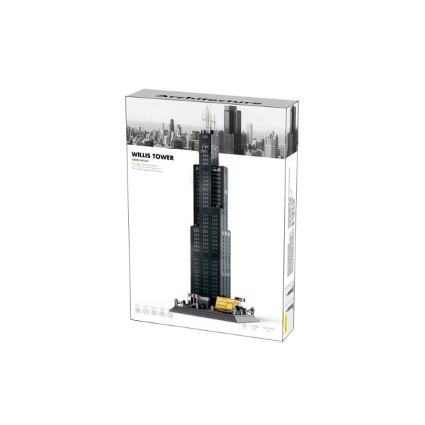 By gade udsigt berømt arkitektur Willis Tower Chicago Bygning Klodse mursten Bygning legetøj