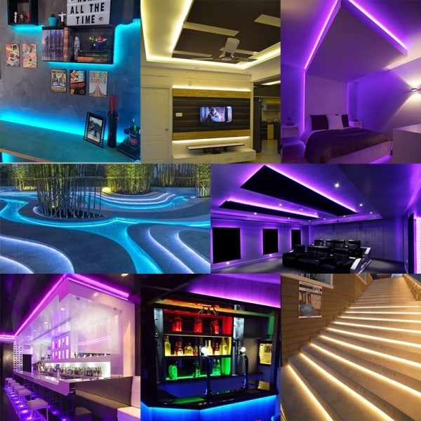 Bluetooth LED Strip lys 5050 RGBW Fjernkontroll kontroll panel strømforsyning tape diode LED neon natt lys