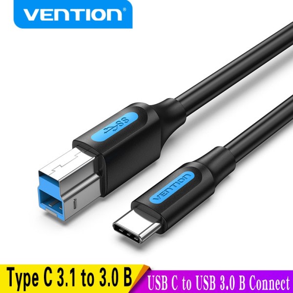 Vensjon USB C til USB Type B 3.0 kabel for HDD etuiet Disk kabinett Web Kamera Digital Video Blue ray Drive Type C Square Cord  NY