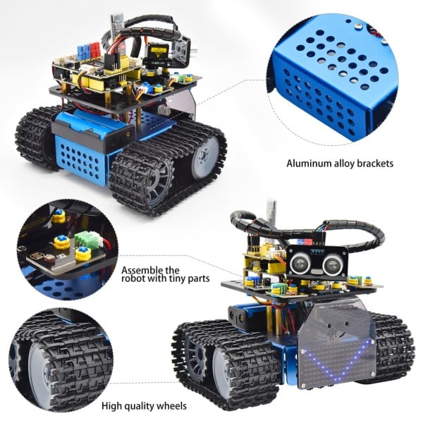 Mini Smart Tank Robot V3.0 Til Arduino Kit Robot Car DIY Programmerbart STEM legetøj