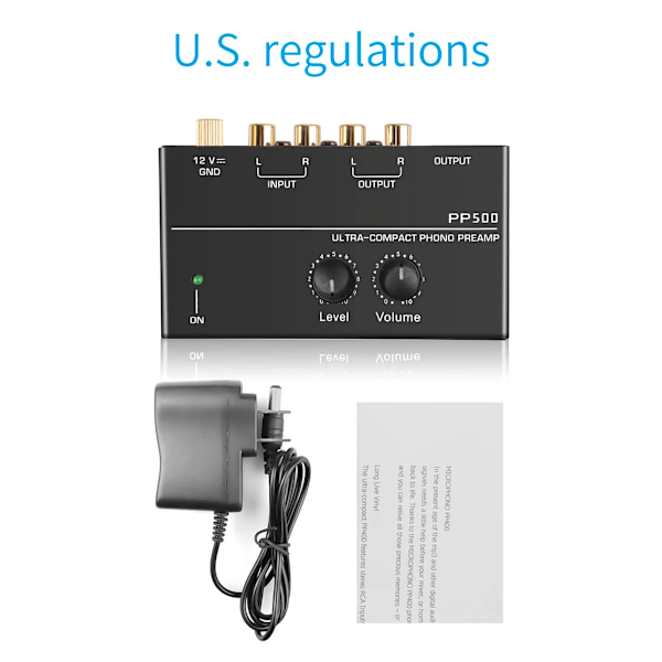 Phono Preamp pre Amp Preamplifier with Level Volume Control