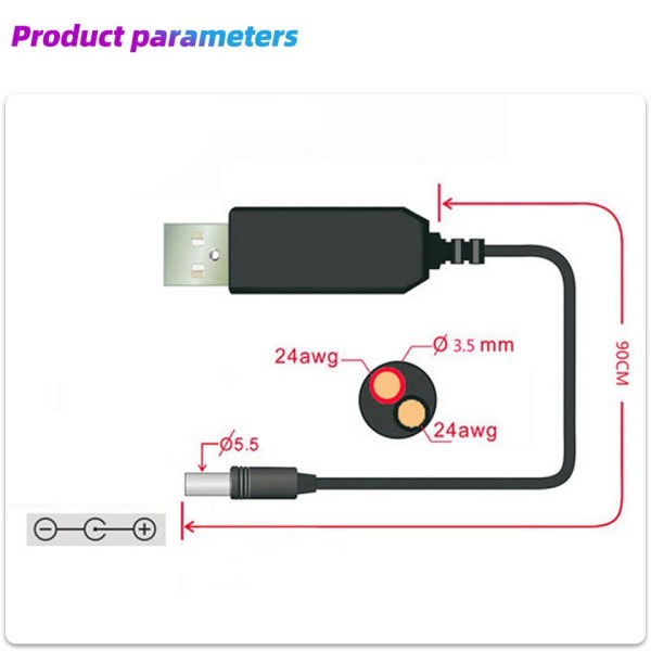 USB 5V Til 12V / 5V til 9V DC Kabel Step-up Adapter Kabel For WiFi Ruter Lys Heat Sink 5V mini høyttaler med Boost