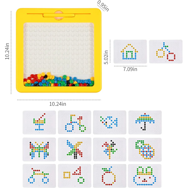 Magnetisk tegnebrett for småbarn Doodle brett med magnetisk penn og perler montessori pedagogisk førskole reiseleketøy