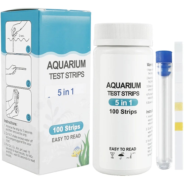 100 bitar Akvarium Test Strips Vatten Kvalitet Test Strip 7in1 Fisk Tank Test Kit