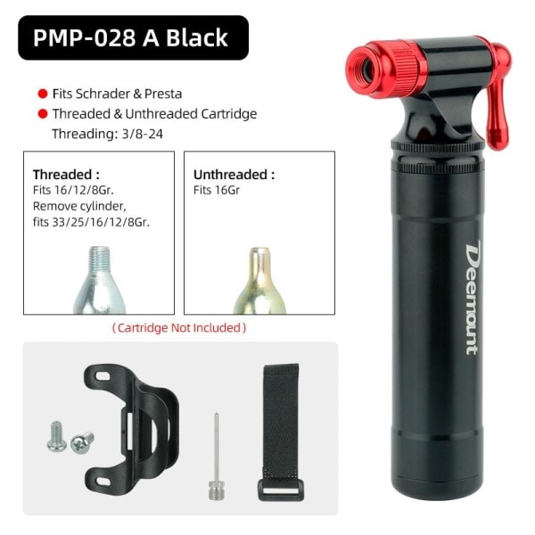 Sykkel CO2 Inflator Passer Presta Scrader Ventil Vei MTB Dekk Rask Pumping gjenget