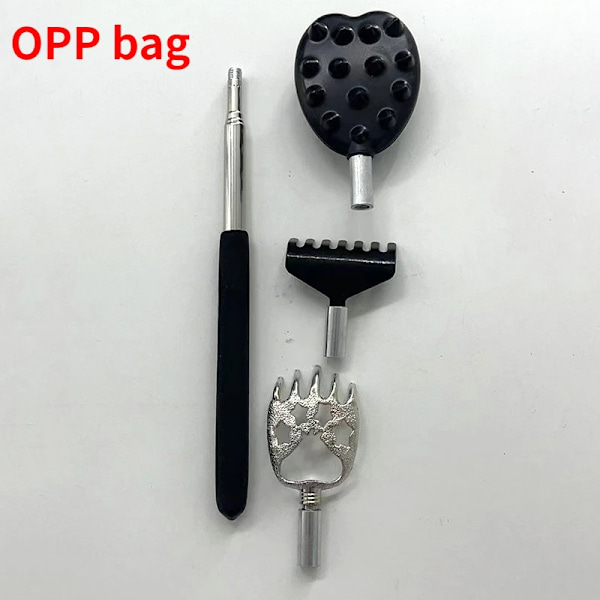 3 bitar Back Scratcher Teleskopisk Scratching Back Scratcher Massager Kit Scraper