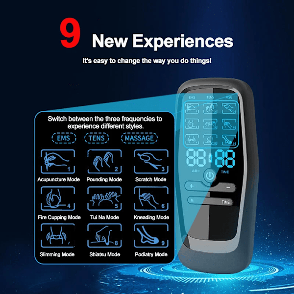 Hög kvalitet Tens Muskel stimulator premium Elektrisk EMS Akupunktur Kroppsmassage Digital terapi Maskin Elektro stimulator