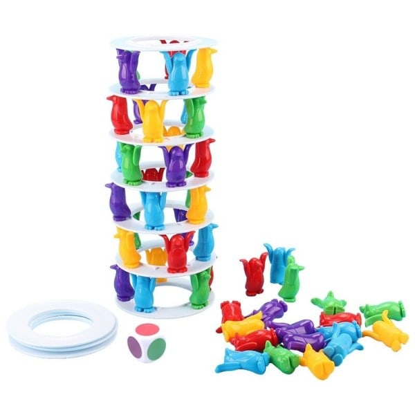 Børn Penguin Tower Collaps Balance Spil Legetøj Sjove Fest Spil Crazy Penguin Crash Tower
