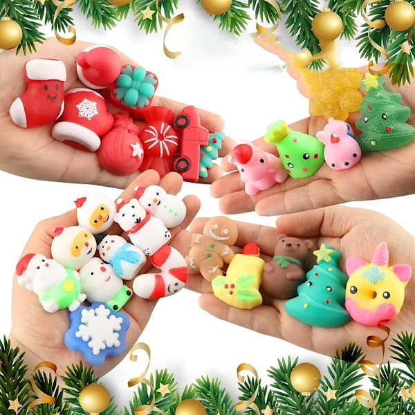 Jul 24 biter for barn voksen nissen Claus Snømann Squishy Fidget Leker
