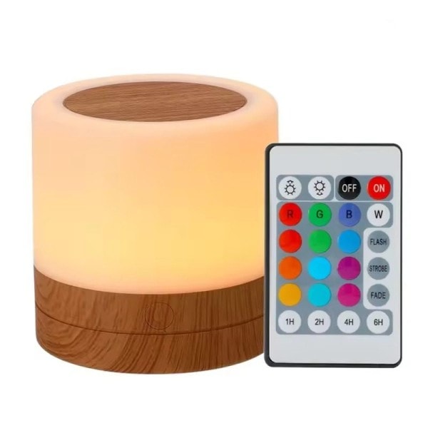 USB LED Lampa Fjärrkontroll Switch Uppladdningsbar Tre Färger Ljus