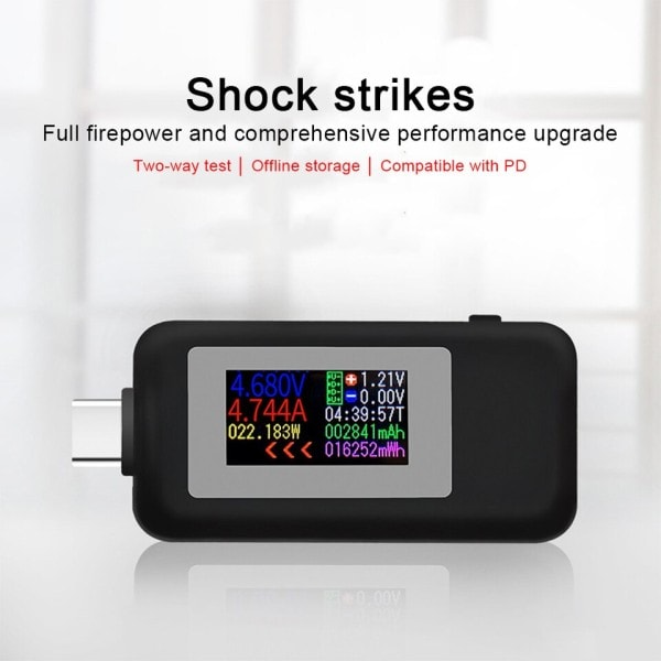 Type-C USB tester strøm spenning strøm tester timing amperemeter