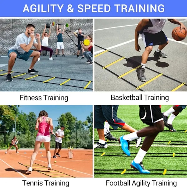 Sport Agility Stige Fotball Justerbar Nylon Reim hopping Stige Hastighet  Trening Kropp Koordinasjon Oppvarming Trening verktøy