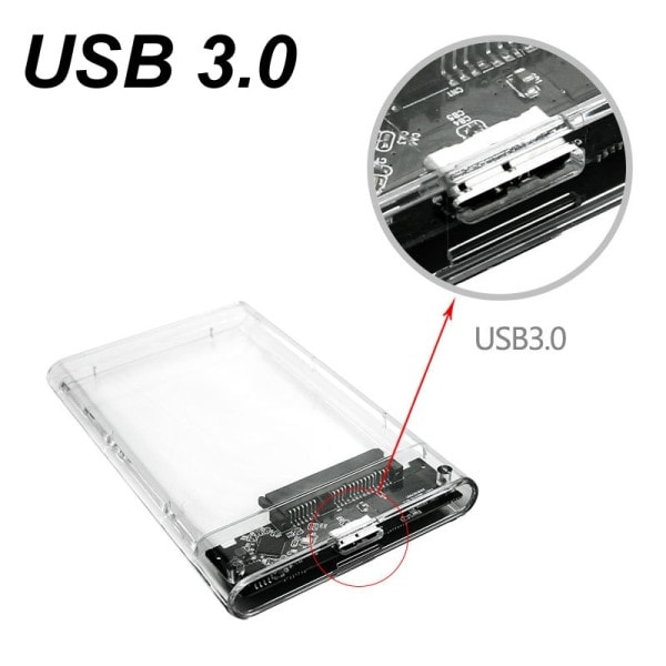 HDD kotelo 2,5 tuuman sarja portti SATA SSD kiintolevy kotelo tuki 6 Tt läpinäkyvä mobiili ulkoinen HDD