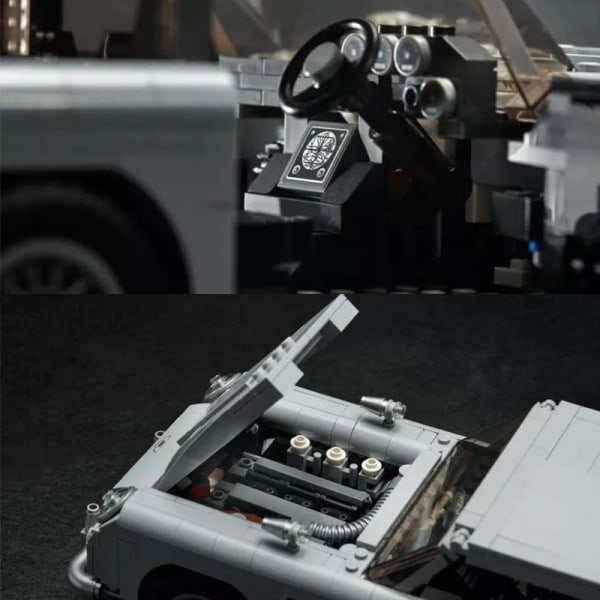 Tekninen James Bond DB5 Aston Martin Klassinen Auto rakennus lohkot lelut lapsille
