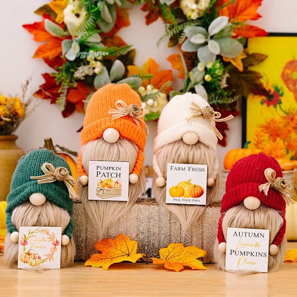 Høst Plysj Alv Dverger Dukker Halloween Gnome Dukker Gresskar Solsikke Jule gaver