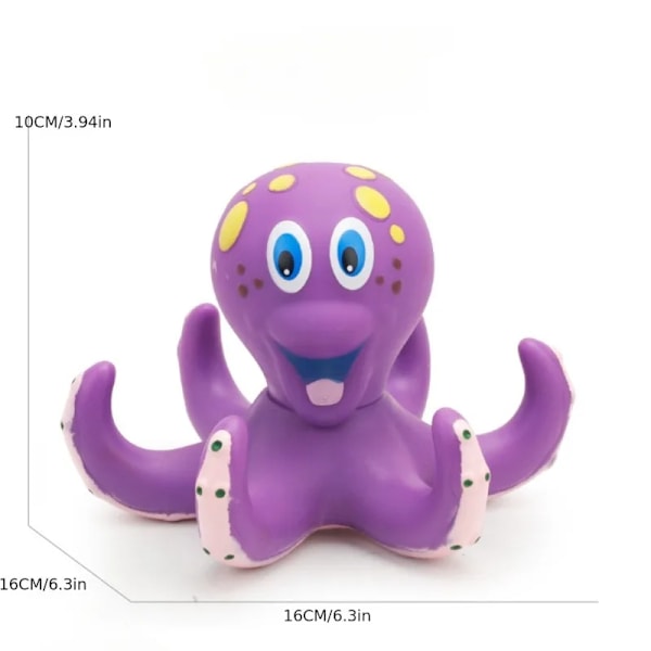 Kelluva violetti mustekala kylpy lelut taaperoille 3 vannerenkaalla interaktiivinen kylpy lelu