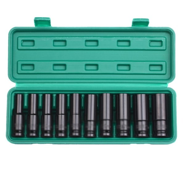 10stk 1/2" Drive Deep Impact Socket Set Drive Metric Nurch Socket