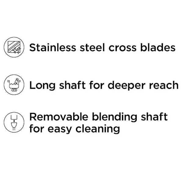 Elektrisk Immersion Hand Blender Blandare Hackare Is Krossning 2-Speed Control En Hand Blandare