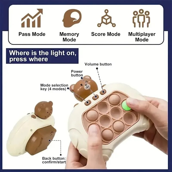 Pocket Spel För Barn, Quick Push Bubble Kompetitivt Spel Konsol Serie Kreativt Dekompression Spel Konsol