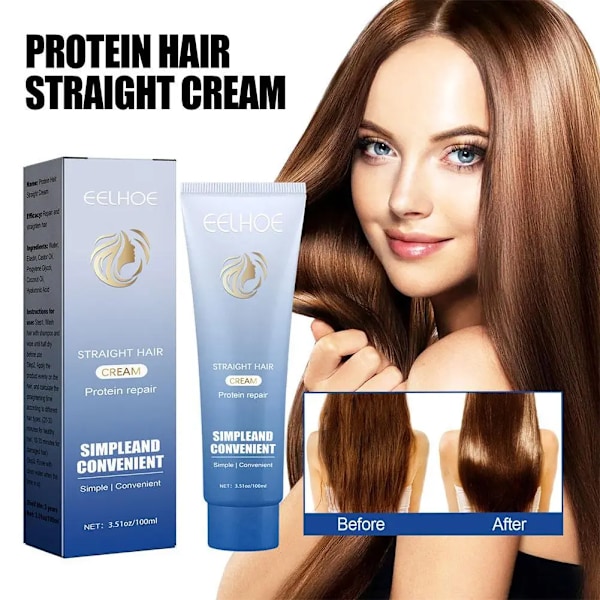 Protein Korrigerende Rightening Cream Profesjonell Skadet Behandling Raskere Utjevne Krøllet Hår Pleie