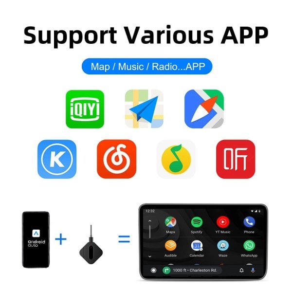 Mini Android Auto Carplay Trådløs Adapter AI Box Bil OEM Kablet Android Auto To Wireless USB Dongle