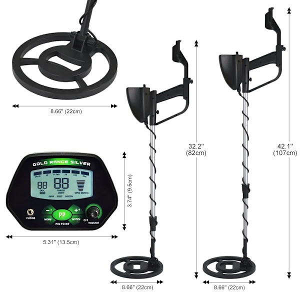 Professionell Metal Detektor Underground Guld Detektor Hög Precision Metal Finder Vattentät Search Coil Seeker Treasure
