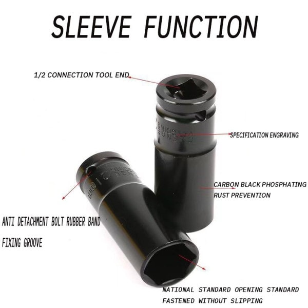 10 stykker Udvidet Socket Hoved Elektrisk Socket Set Teleskopisk Socket Hoved Automotive Vedligeholdelse Værktøj