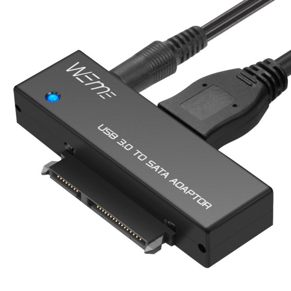 USB Till SATA Hårddisk Adapter för 2.5/3.5 Inch HDD SSD Extern SATA Hårddisk USB 3.0 Kabel med 12V/2A Ström