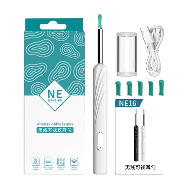 Langaton Smart Ear Cleaning Endoscope Visual Ear Pick Ear Lusikka Otoskooppi Korvatikku Korvan puhdistusaine