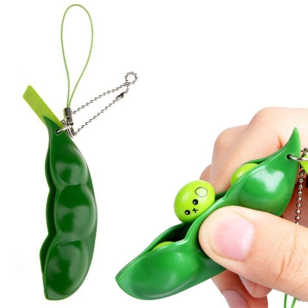 Pakke Anti Stress Erter Squishy Squeeze Dekompresjon Leker Kawaii Morsomme Antiestres Bønner Nøkkelring Barn Voksne Leketøy
