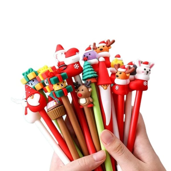 20 stykker Kawaii Jule Gel Pen Sød Jule Træ Rensdyr Julemand Snemand gave