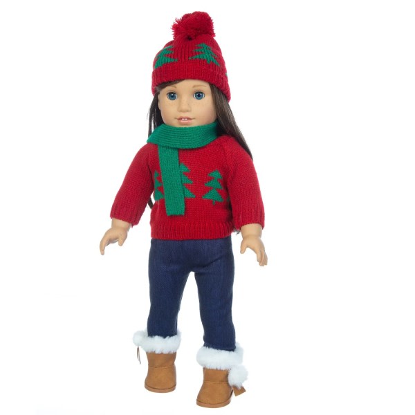 Jul trøje Fit til amerikansk pige dukke tøj jule pige gave