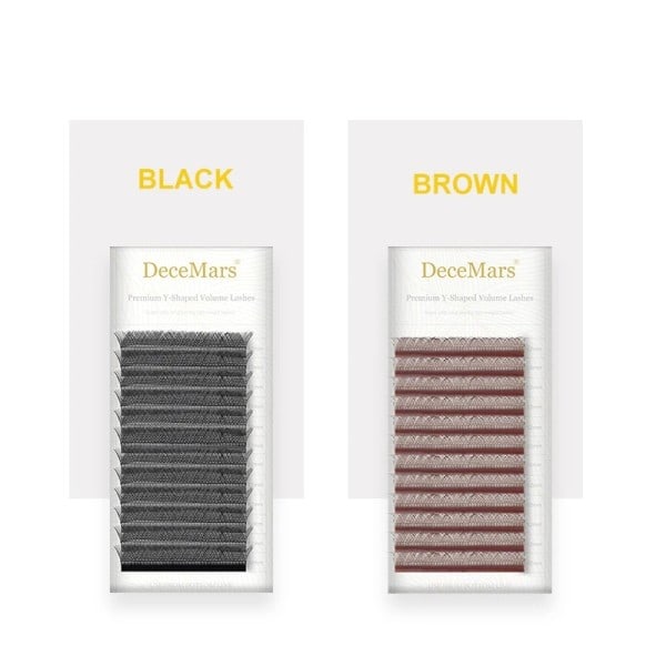 YY Shape  Svart Brun Ögonfransar Extensions Två Spets fransar