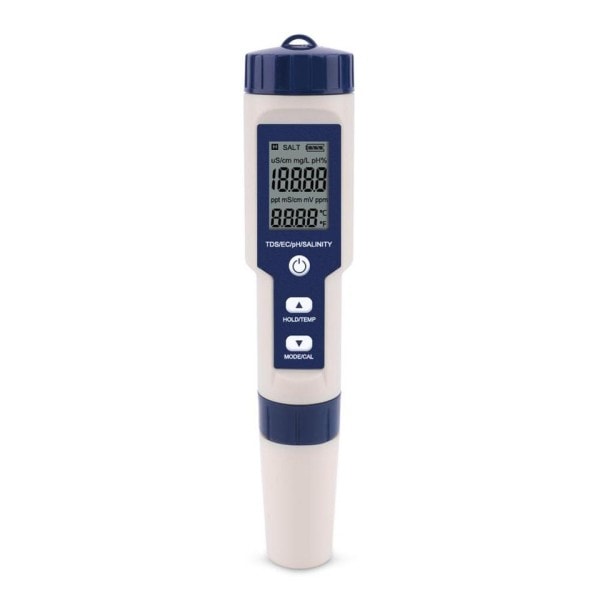 5 in 1 TDS/EC/PH/Salinity/Ttemperatur Meter Digital Vand Kvalitet Monitor Tester for Pools, Drikke Vand, Akvarier