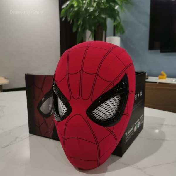 Spiderman Hodeplagg Cosplay Moving Eyes Elektronisk Maske Spider Man Fjernkontroll Kontroll Elastisk Leker